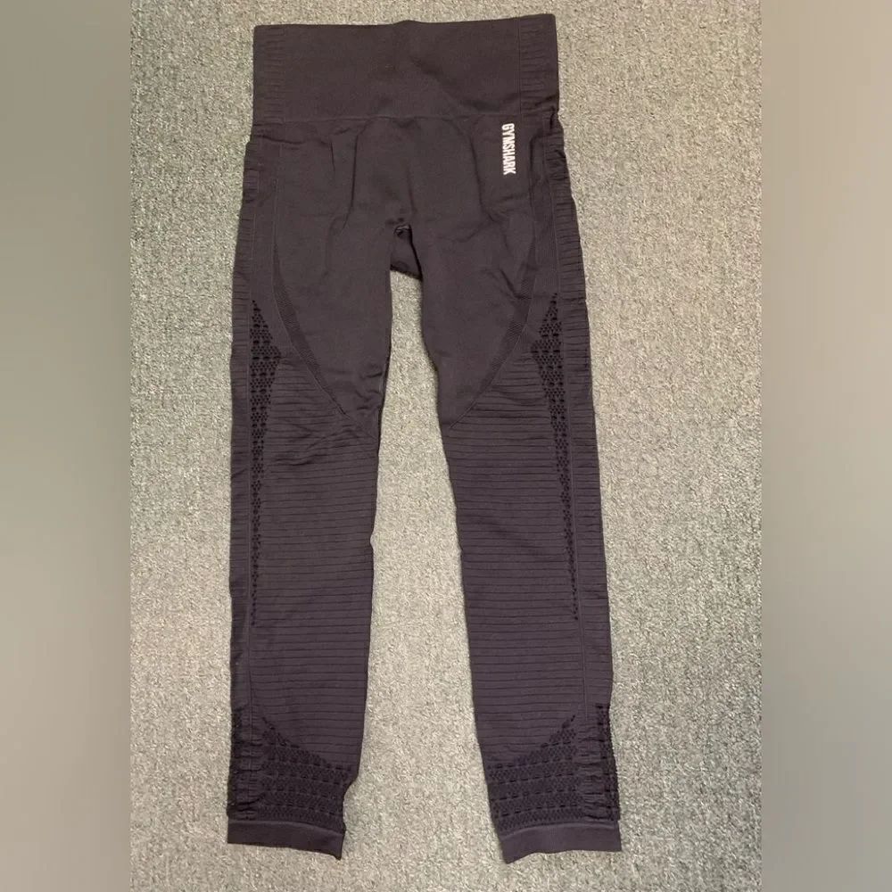 Gymshark Vital Seamless Lace Lattice Sides Black Leggings Size XS / S  NWOT